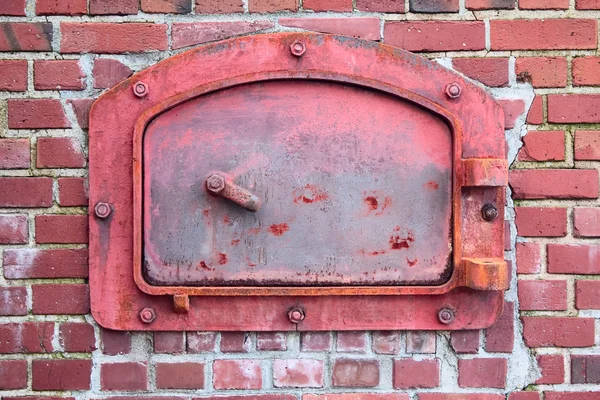 stock image Red Incinerator Door