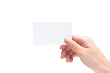 Blank Business Card In Hand clipart