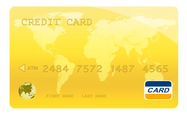 Illustrazione digitale della carta di credito dorata, altamente dettagliata Foto Stock Royalty Free