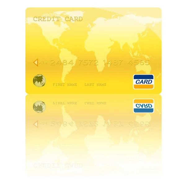 Golden Credit Card Digital Illustration,Highly Detailed — Stock Photo, Image