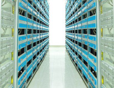 Servers in a datacenter clipart