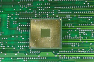 Central microprocessors for a computer on a circuit board background clipart