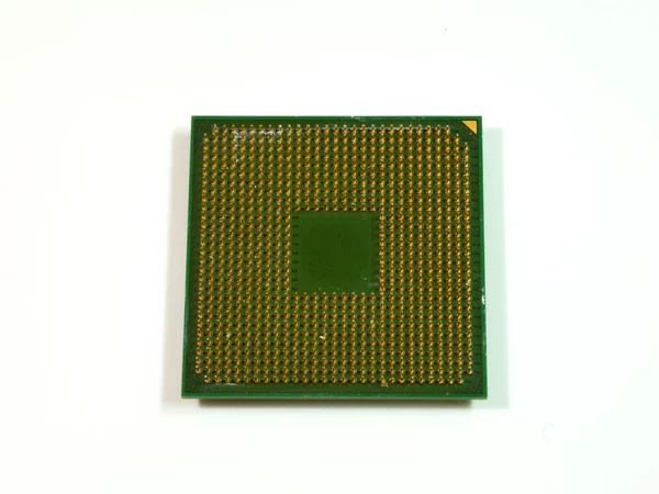 回路基板のバック グラウンド上のコンピューターの中央のマイクロプロセッサ — ストック写真