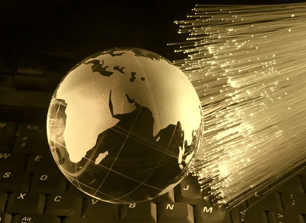 Globus mit High-Tech-Hintergrund — Stockfoto