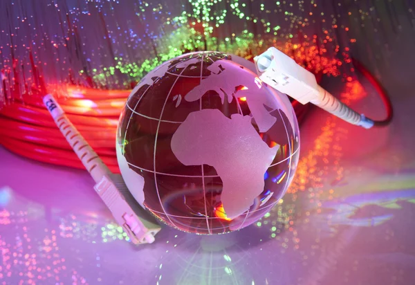 Globus mit High-Tech-Hintergrund — Stockfoto