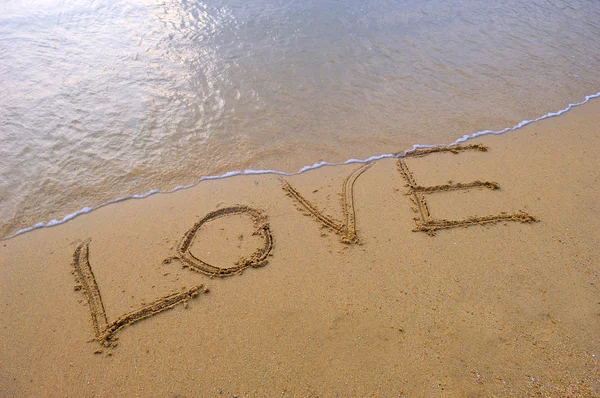 Amo-te na areia — Fotografia de Stock