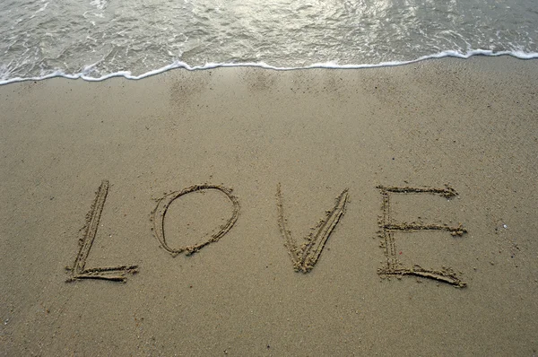 Liefde in het zand — Stockfoto