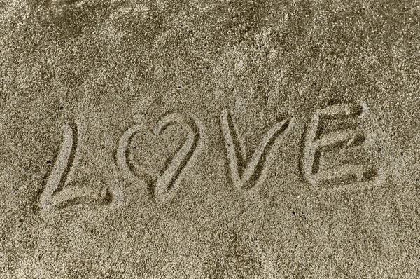 "I Love you "in the sand — стоковое фото