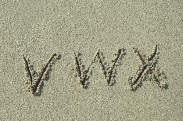 Alfabet litery v w x — Zdjęcie stockowe