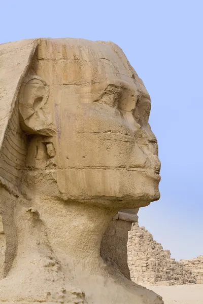 Das steinerne Gesicht der Sphinx — Stockfoto
