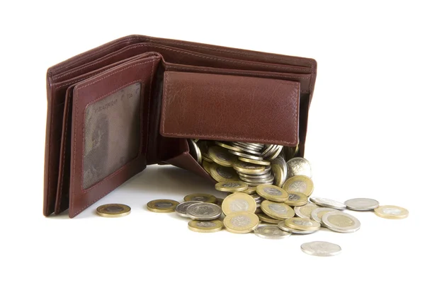 Wallet with coins — Stock Photo, Image