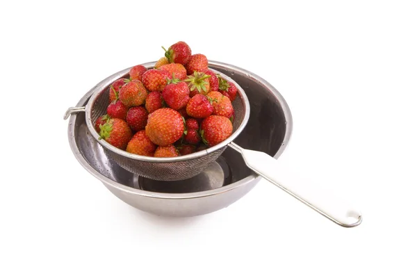 Strawberries in a colander — Stock Photo, Image