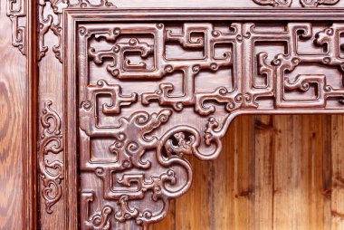 Old Chinese style woodcarving clipart