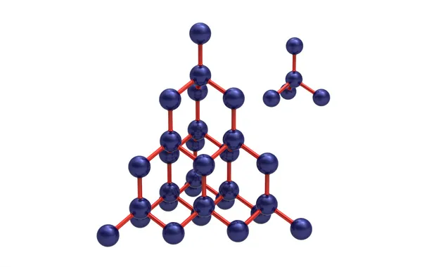 Modelo de una red cristalina de diamante — Foto de Stock