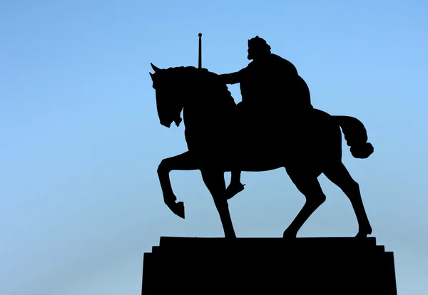 Monument to King Tomislav, silhouette — Stock Photo, Image