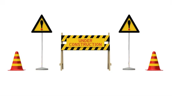 Signo de construcción y precaución — Foto de Stock