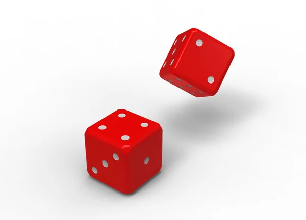 Két piros kocka — Stock Fotó