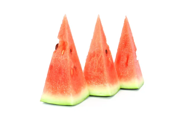 Tre bitar av vattenmelon — Stockfoto