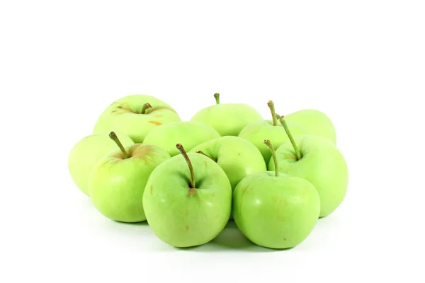 Зелене екологічно вирощене яблуко — стокове фото
