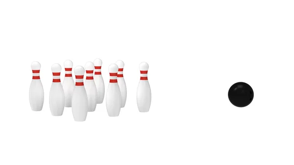 Bowling skittles ve topu — Stok fotoğraf