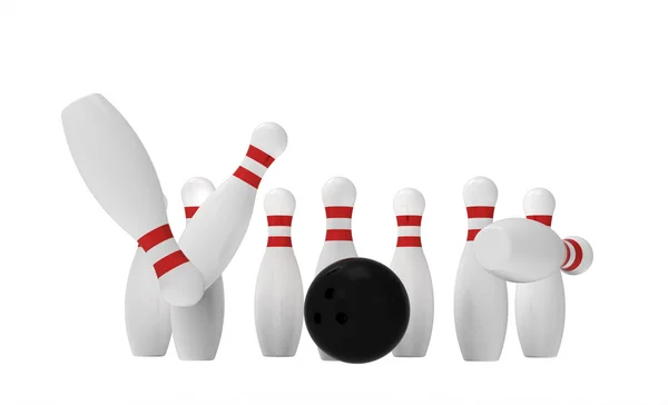 Bowling skittles en bal — Stockfoto