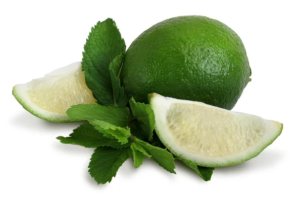Lime and mint leaves — Stock Photo, Image