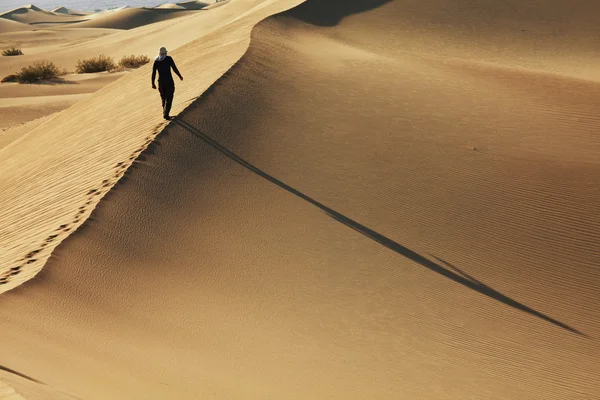 Пешие прогулки в пустыне — стоковое фото