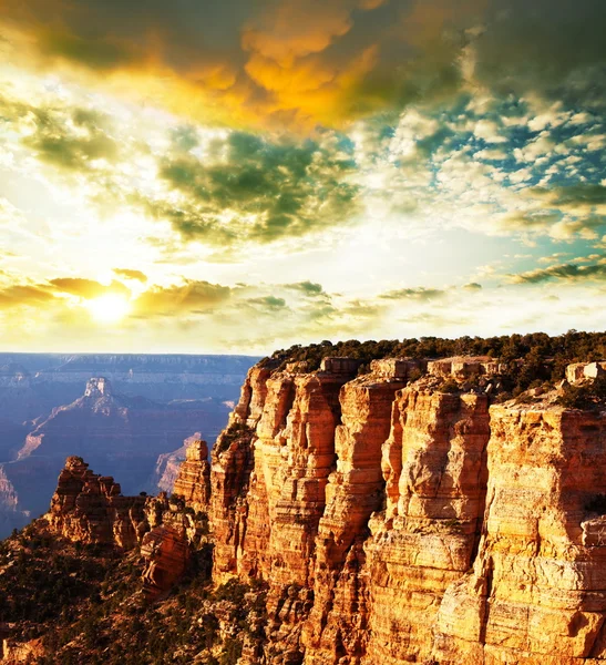 Grand Canyon ao pôr-do-sol — Fotografia de Stock
