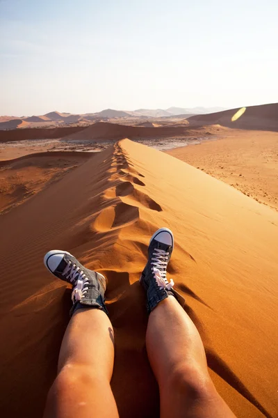 stock image Hike in desert