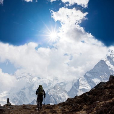 Hike in Himalaya clipart