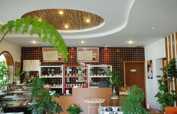 Cafeteria mit Pflanzen — Stockfoto