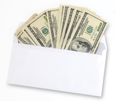 American dollars in an envelope clipart