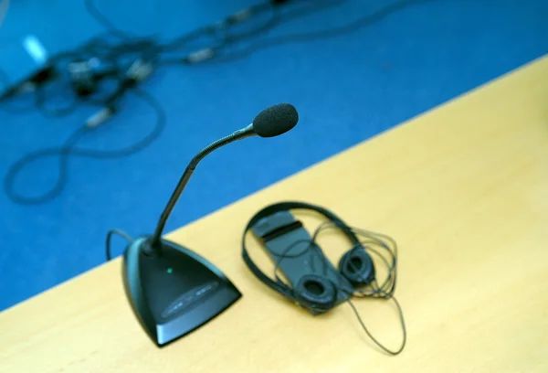 Mikrofon ve çevirmen — Stok fotoğraf