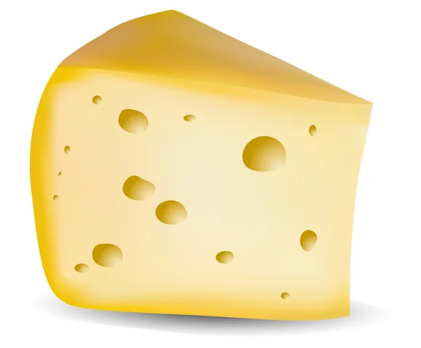Жовтий сир з отворами — стоковий вектор