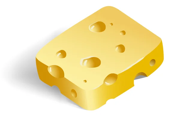 Sárga sajt lyukakkal — Stock Vector