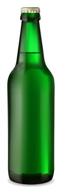 Green bottle of beer clipart