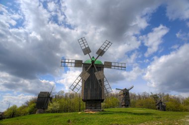 Wooden windmill clipart