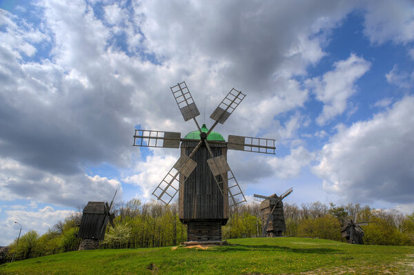 Wooden windmill