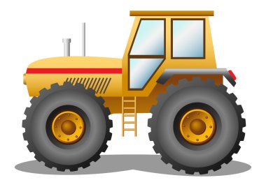 Yellow tractor clipart