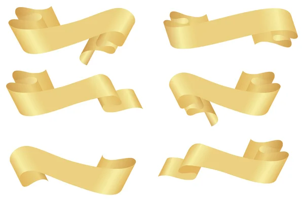 Bannières horizontales dorées — Image vectorielle