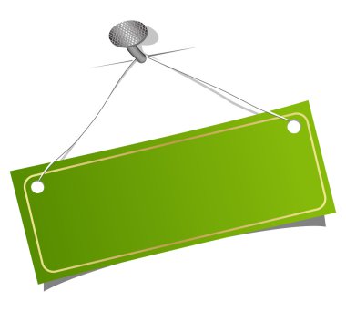 Green label on a nail clipart