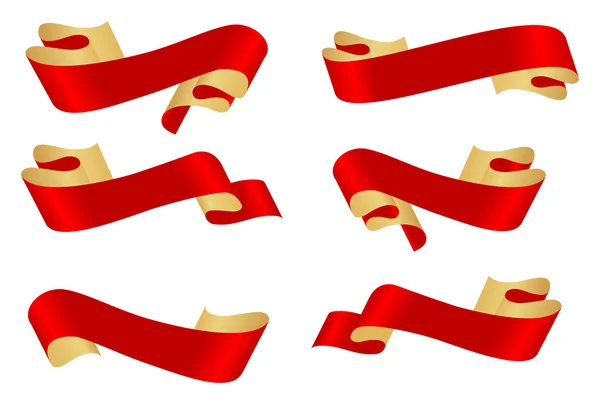 Bannières ruban rouge — Image vectorielle
