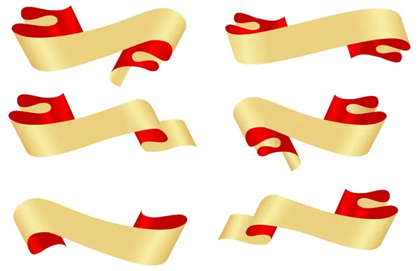 Bannières de ruban d'or — Image vectorielle