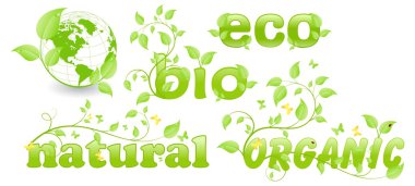 Set of ecology concepts clipart