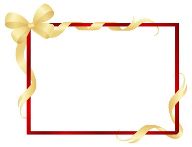 Frame with ribbons and bow clipart