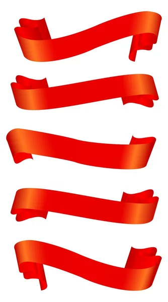 Bandeiras vermelhas horizontais — Vetor de Stock
