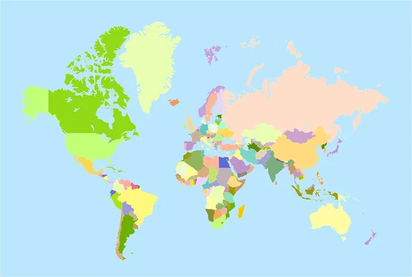 Mapa do mundo vetorial —  Vetores de Stock