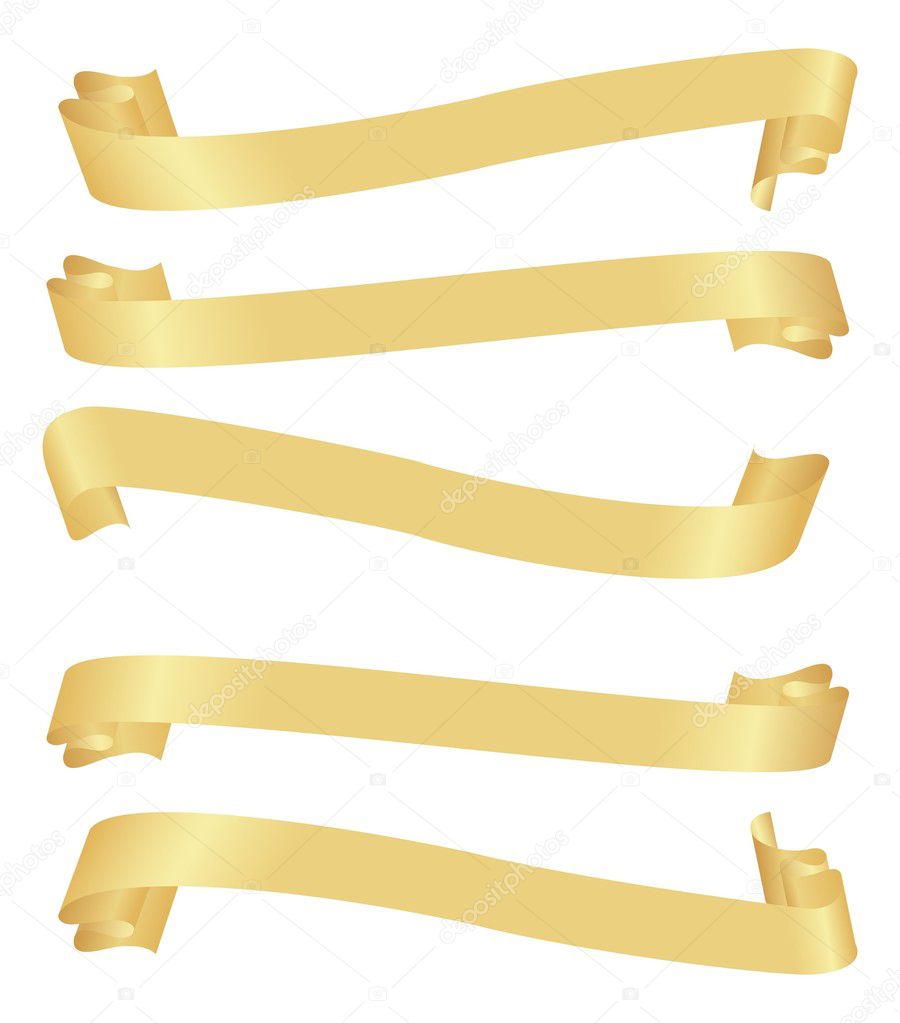 Long horizontal golden banners