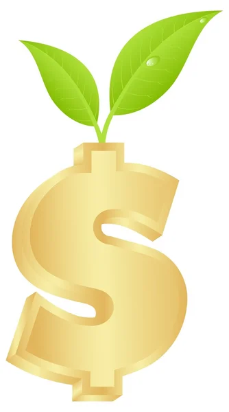 Του δολαρίου με ένα πράσινο βλαστάρι — Διανυσματικό Αρχείο