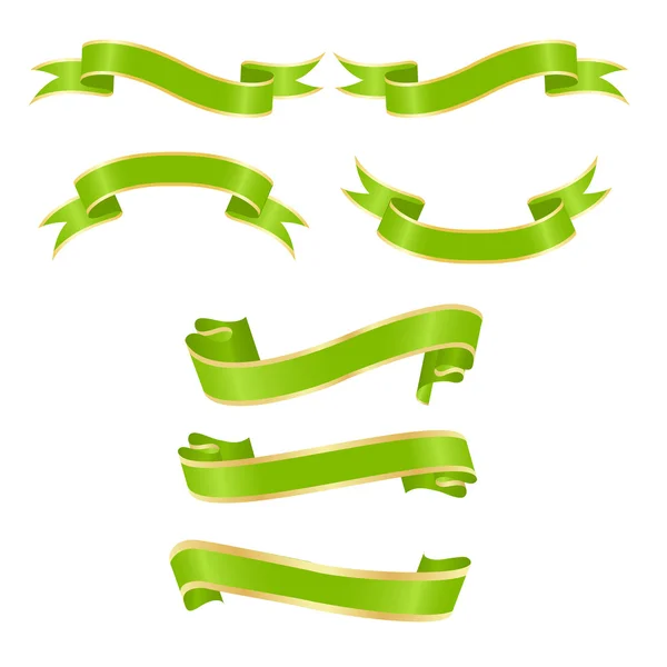 Bannières horizontales vertes — Image vectorielle